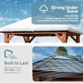 thumbnail image 3 of Modern Shade Tranquil Grove 11'x11’Hardtop Gazebo,Cedar Framed Pavilion with Galvanized Steel Roof,Permanent Patio Metal Gazebo for Outdoor Brown, 3 of 8