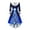 Blue, variant on Lorytime 50s Style Formal Dresses for Women Christmas Printed Plush V-Neck A Line Dress Long Sleeve Party Dresses