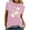 Pink, variant on Tnhcen Women's Summer Short Sleeve Crew Neck Clover Print T-Shirt - Plus Size Friendly S-3XL | Soft Polyester Spandex Cotton Blend Casual Basics