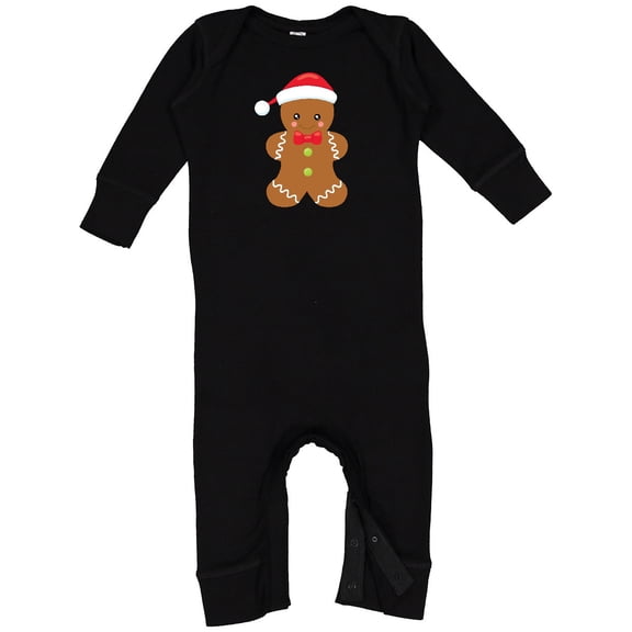 Inktastic Gingerbread Man, Santa Hat, Cookie, Biscuit, Xmas Baby Romper Coveralls