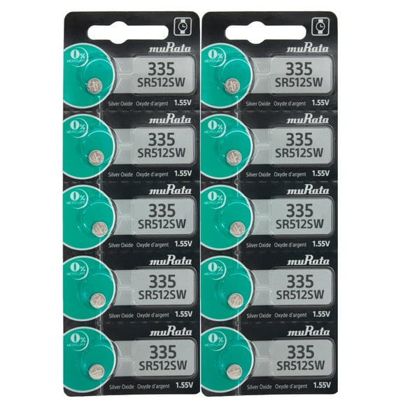 Murata 335 (SR512SW) 1.55V Silver Oxide Battery (10 Pack)