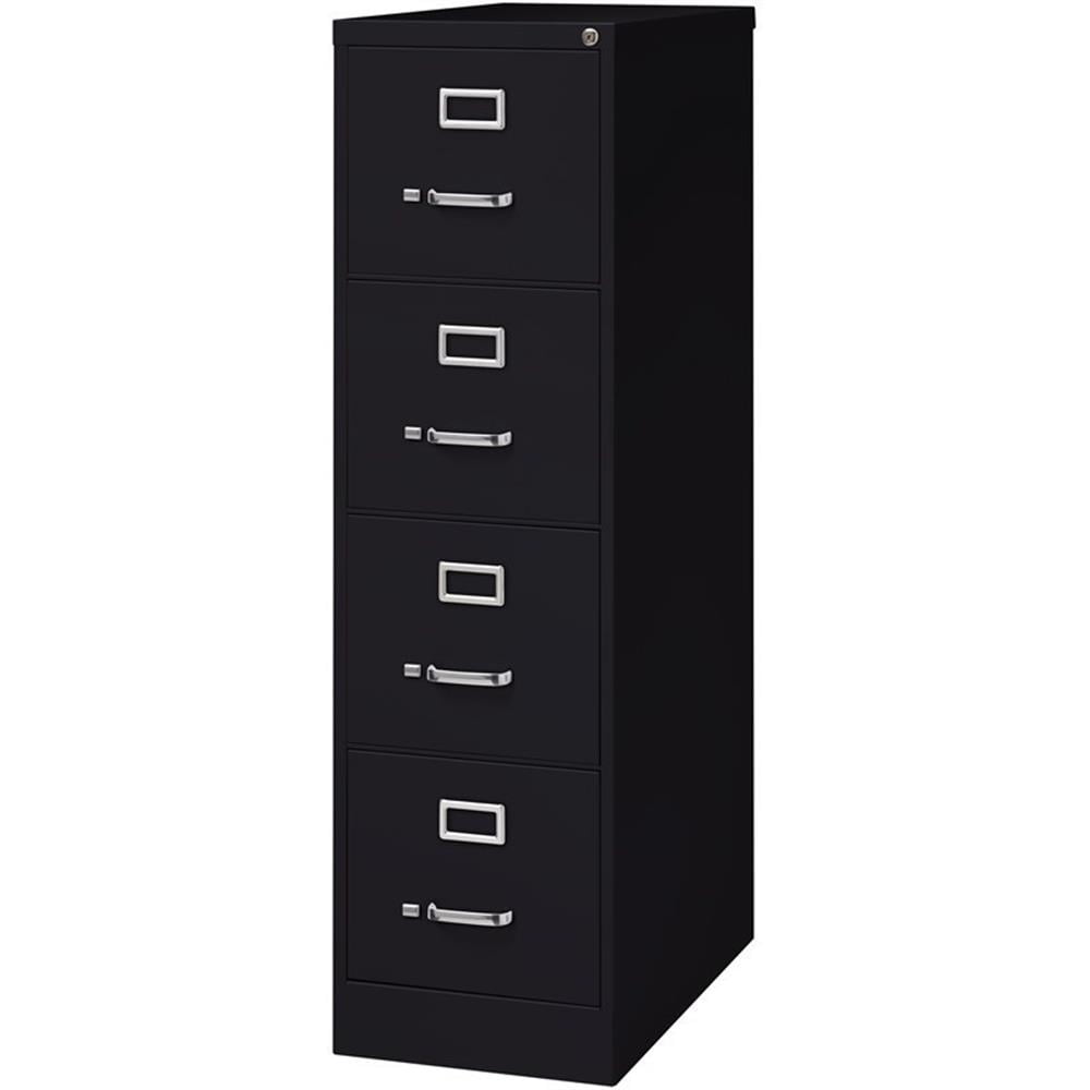 Scranton & Co 26.5"D Metal 4-Drawer Letter Width Vertical Filing Cabinet Black