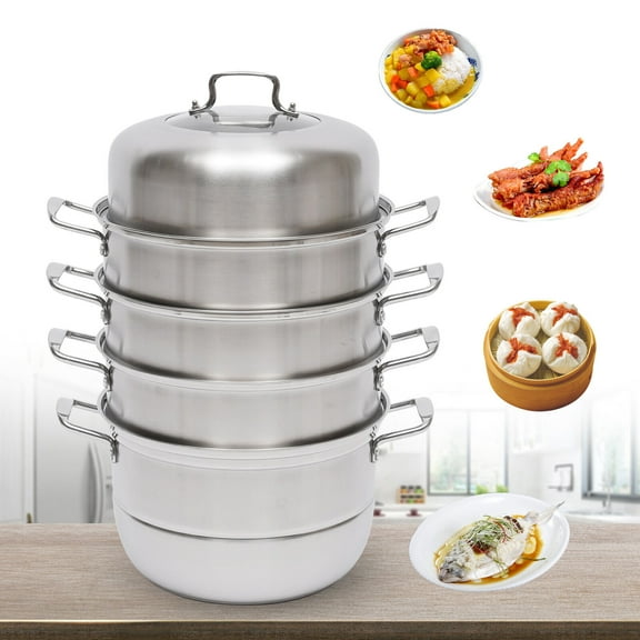 Stainless Steel 5 Tiers Pot Steaming Food Steamer Cooking Cooker Cookware Large