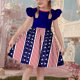 thumbnail image 5 of Odeerbi Niñas Día de La Independencia Vestido de Línea A Verano Patriótico Estrella Raya Ruffle Gorra Manga Vestido Casual, 5 of 6