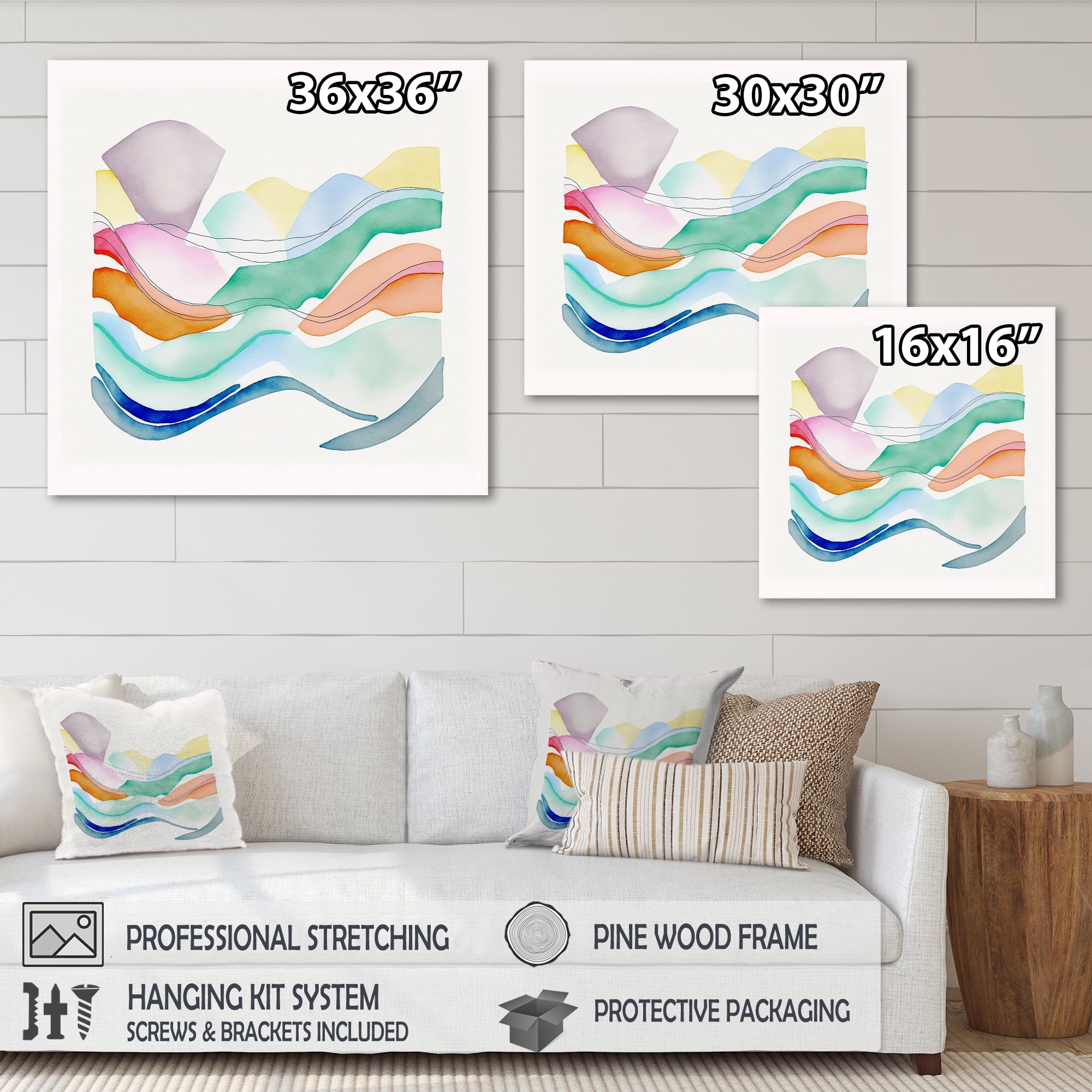 Designart Bright Watercolor Art Canvas Wall Art