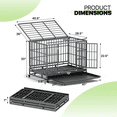 thumbnail image 5 of Magshion 42.5" Large Alloy Steel Heavy Duty Indestructible Dog Crate, Double Door High Anxiety Dog Crate with Lockable Wheels and Removable Tray Design for Indoor and Outdoor, Dark Silver, 5 of 11
