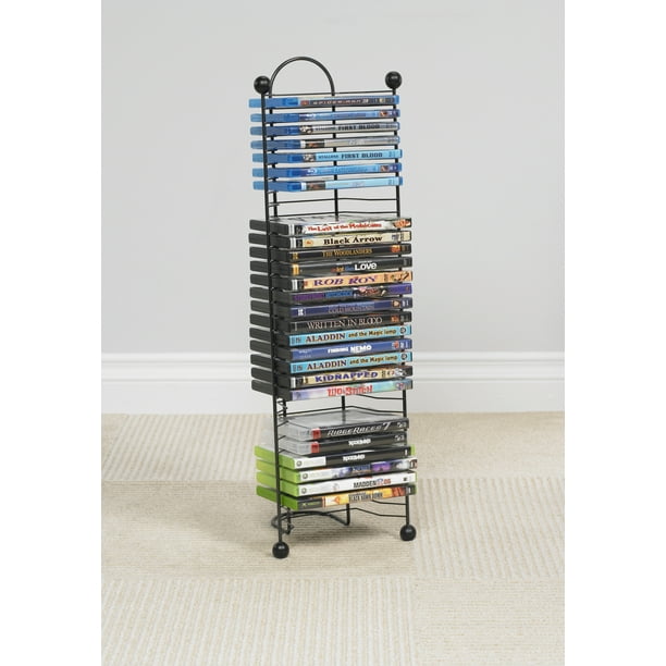 Atlantic 27" Nestable 32 CD/ DVD/ BluRay Storage Tower, Black Walmart