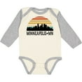 thumbnail image 3 of Inktastic Minneapolis Minnesota Skyline Retro Sunset Boys or Girls Long Sleeve Baby Bodysuit, 3 of 5