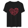 thumbnail image 4 of Cadeau de Saint-Valentin pour Femmes, T-shirt Décontracté à Manches Courtes et Col Rond avec Imprimé Arbre de Noël, 4 of 6