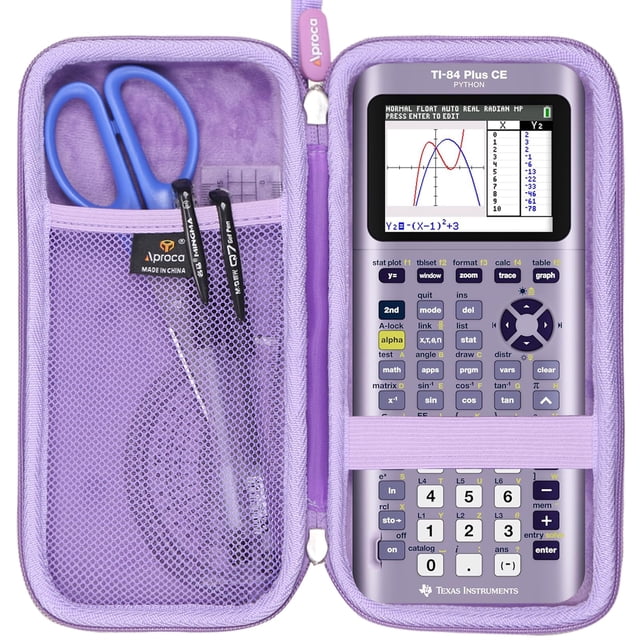 Funda para calculadora Aproca TI-84 Plus CE, color morado, EVA dura