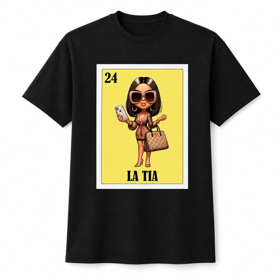 La Tia Graphic T-Shirt, Funny Aunt Illustration Unisex Classic Tee