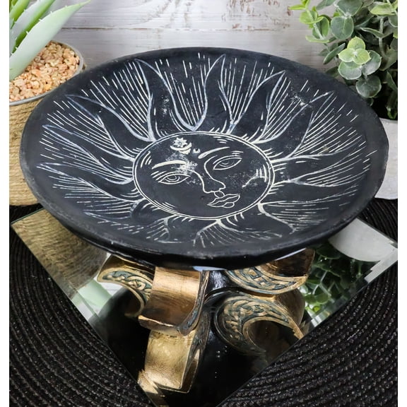 Astrology Celestial Sun God And Triple Moon Decorative Bowl Figurine
