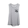 thumbnail image 1 of Thread Tank Read My Lips Women's Sleeveless Muscle Tank Top Sport Grey Small, 1 of 4