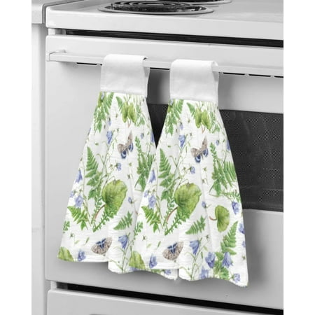 

Watercolor Fern Plant Pattern Hand Towels Microfiber Absorbent Soft Childre