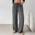 thumbnail image 1 of WILLBEST Pantalones Casuales de Lino Ajustados para Mujer, con Cintura Elástica y Cordón Ajustable para Mayor Comodidad y Estilo. Grande, 1 of 8