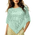 thumbnail image 2 of YTCAMLO Sequin Womens Tassels Poncho Top Dressy Hollow Out Shawl Capes for Party Festival See Through Cover Up Beachwear, 2 of 5