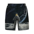 thumbnail image 4 of Lsque Mens Swim Trunks Astronaut Standing In The Moon Pattern - Bathing Suit Compression Liner - Beach Swim Shorts Swimwear - (S-3XL) - Stretch Quick Dry -3X-Large, 4 of 9