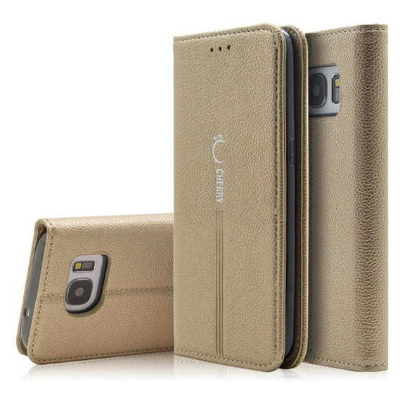 Galaxy S7 Wallet Case, Mignova Galaxy S7 Wallet Pu Leather Case with Credit Card Slot and Flip Cover for Samsung Galaxy S7 2016 (Gold)