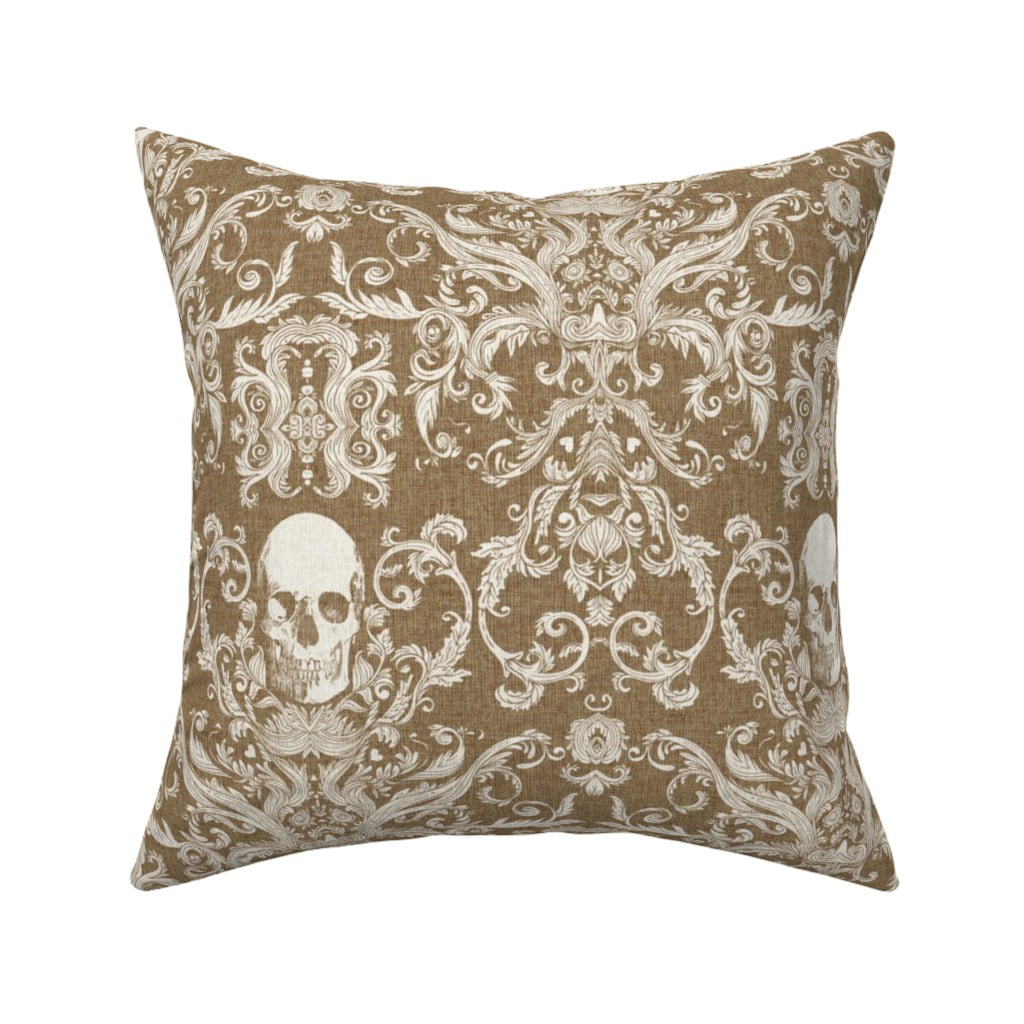 Halloween Skull Gothic Throw Pillow Cover w Optional Insert by Roostery 