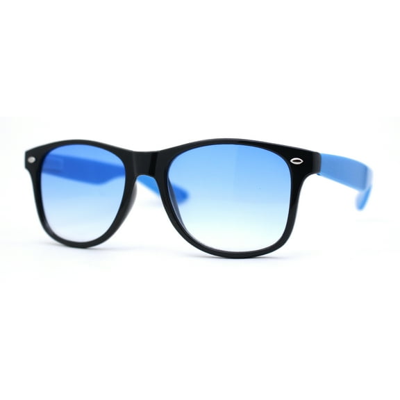 Classic Iconic 2 Tone Horn Rim Sunglasses Black Blue