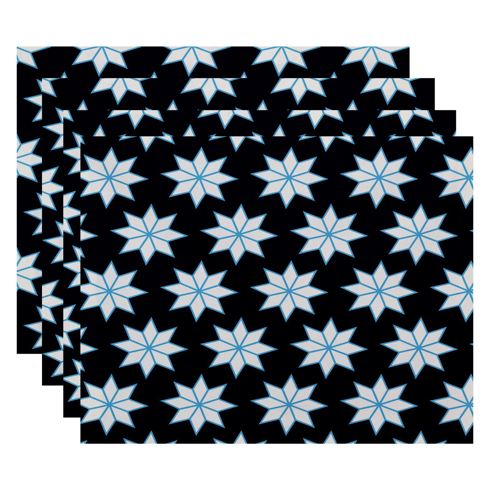 Simply Daisy 18" x 14" Christmas Stars 1 Geometric Print Placemats, Set of 4