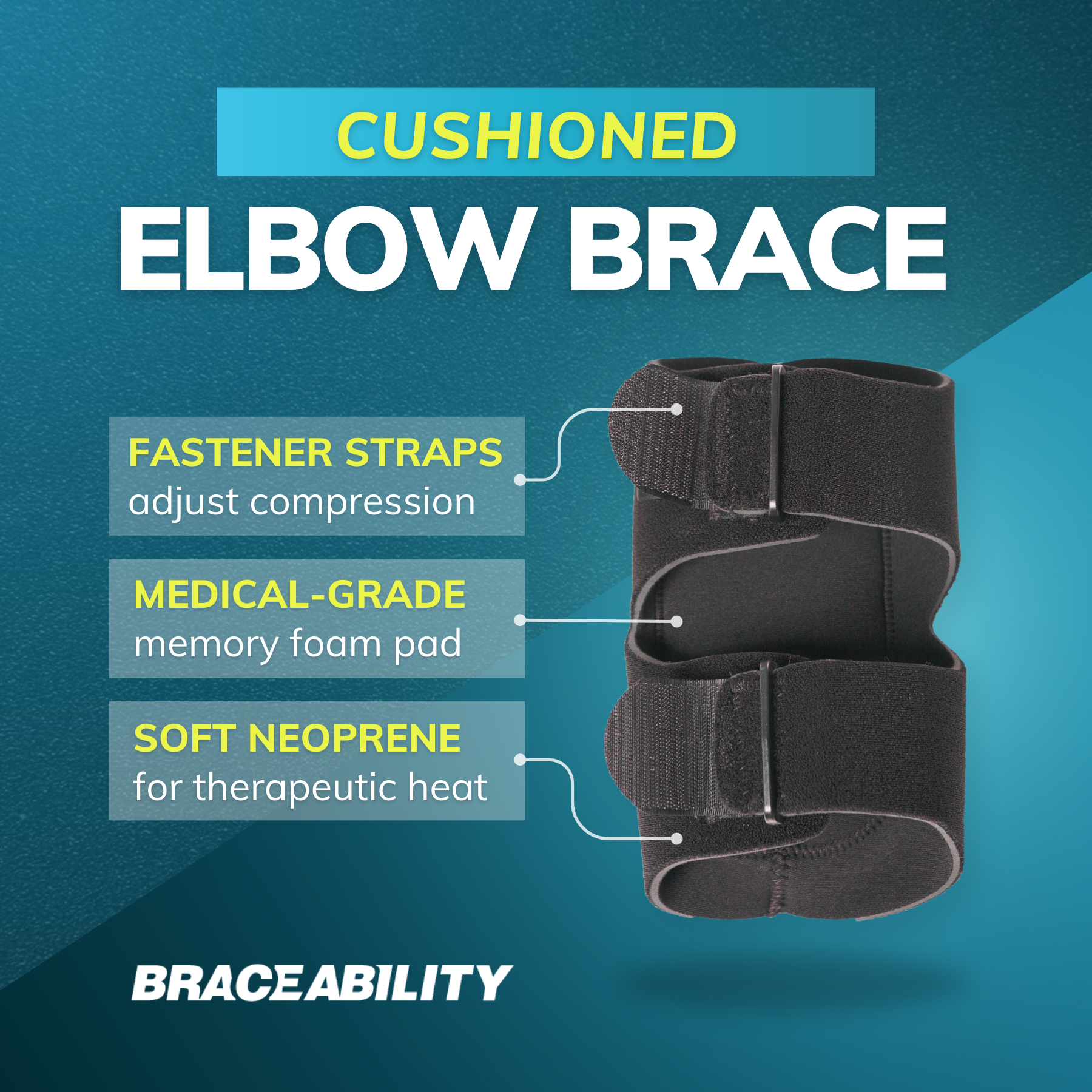 BraceAbility Elbow Brace for Tennis Elbow and Tendonitis - Compression Wrap for Golfers Elbow, Cubital Tunnel, Arthritis, and Bursitis Pain Relief, Black, Large / X Large
