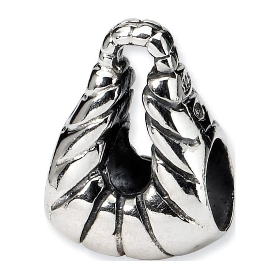 Sterling Silver Reflections Striped Handbag Bead Charm - Measures 11.82x8.18mm Wide
