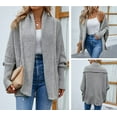 thumbnail image 3 of CoCopeaunts Women's Open Front Batwing Cardigan Fall Cable Knit Long Sleeve Slouchy Sweaters Chunky Cardigan Wrap, 3 of 4