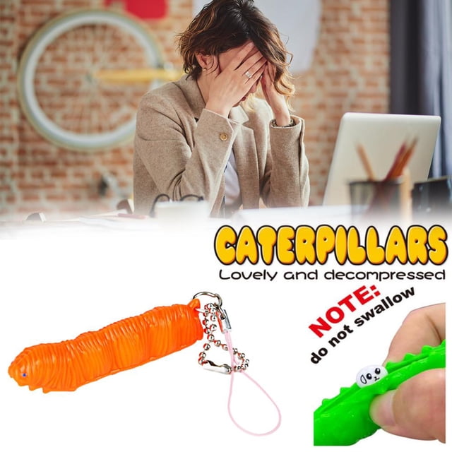 Juguete De Oruga Para Apretar Para Aliviar El Estrés, Llavero De Oruga Portátil, Adornos Para Mochila, Juguete De Descompresión Scienceny FN007055-02