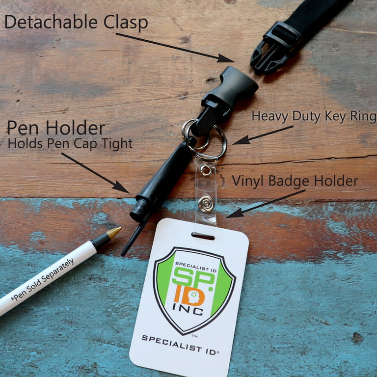Specialist ID Nylon Badge Holder with Pen Loop Key Ring and Heavy