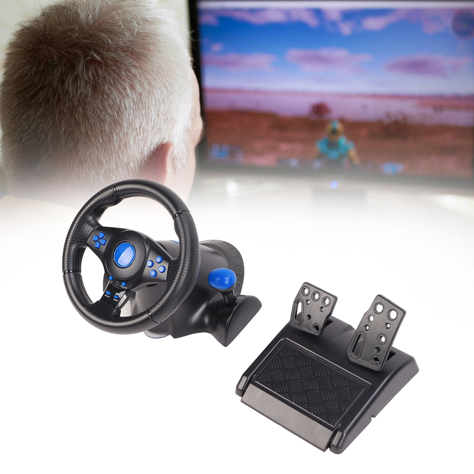 Buy Fyydes PC Game Racing Wheel,Game Steering Wheel 180° Rotation 7 in