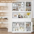 thumbnail image 3 of Homfa 72" Tall Kitchen Pantry with Microwave Shelf, Freestanding Kitchen Cupboard, Floor Cabinet for Dining Room, White, 3 of 8