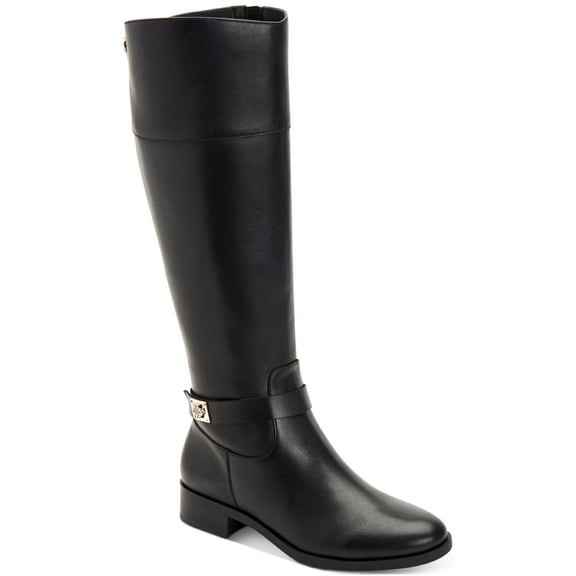 Charter Club Womens Johannes Faux Leather Zipper Knee-High Boots