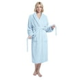 thumbnail image 4 of Enwphrey Blue Women Robe Soft Cozy Warm Bathrobe Ladies Long Fleece Plush Comfy Spa Housecoat Lightweight Robe for Women (S-M, Light Blue), 4 of 8