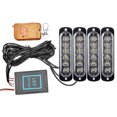 thumbnail image 4 of Luz LED estroboscópica para rejilla de automóvil, luz de emergencia ámbar, control remoto inalámbrico, señal de destello, baliza de bombero, lámpara de advertencia de 12 V y 24 V, 4 of 5