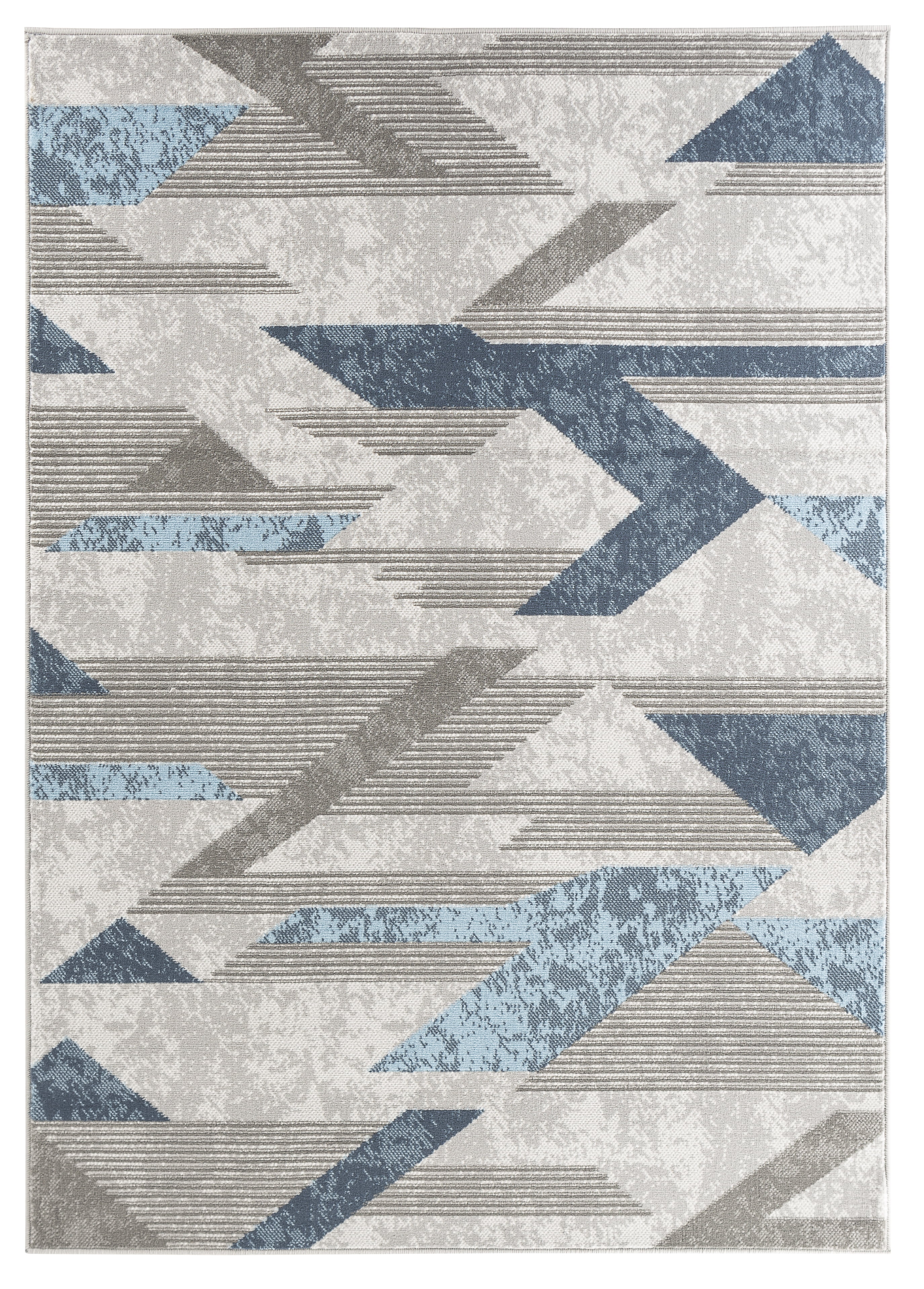Rug and Decor Capri collection Blue Gray Geometric Modern Abstract Area Rug