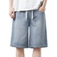 thumbnail image 2 of Ceisia Men's Relaxed Fit Straight Leg Denim Shorts Drawstring Elastic Waist 5-Pocket Jean Shorts Gift, 2 of 7