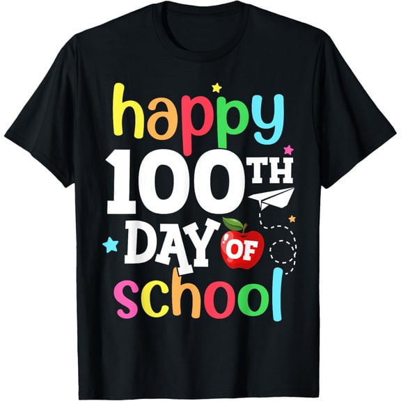 100th Day of School Teachers Kids Girls Boys Happy 100 Days T-Shirt mens t shirt，black，women，funny，misfits，men，journey