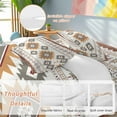 thumbnail image 4 of Vintage Southwest Duvet Cover Set Queen Size Orange Boho Geometric Tribal Style Soft Lightweight Comforter Covers 4 Piece Bedding Set with 1 Duvet Cover 1 Bed Sheet & 2 Pillow Shams, 4 of 8