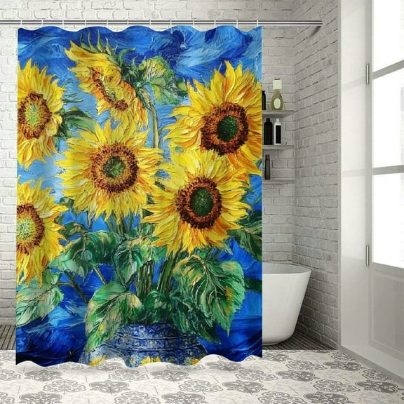 Patifu Sunflowers Shower Curtain with Hooks - Bathroom Decoration 36"x72