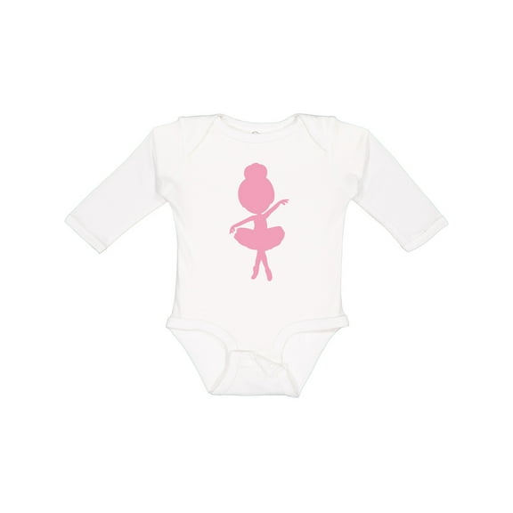 Inktastic Little Ballerina Girls Long Sleeve Baby Bodysuit
