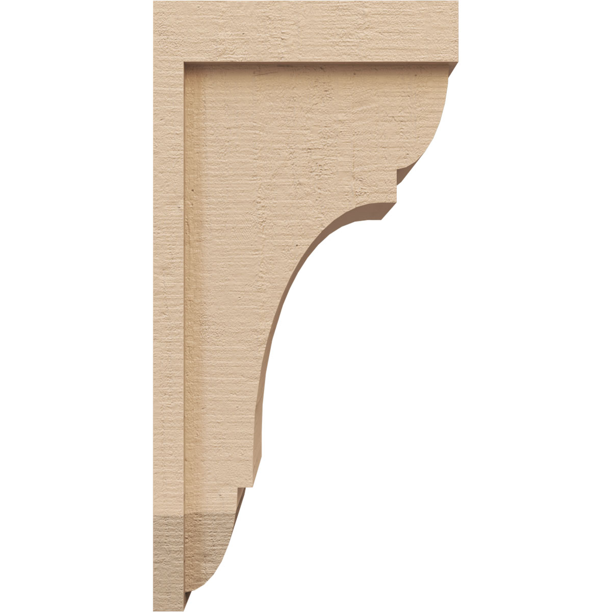 9"W x 9"D x 18"H Wide Bryant Rough Cedar Woodgrain TimberThane Corbel, Primed Tan