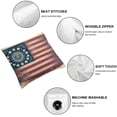 thumbnail image 6 of Throw Pillow Cover USA Flag American Flag Striped Design Old Aged Art Decor Lumbar Pillow Case Cushion for Sofa Couch Bed Standard Queen Size, 6 of 7