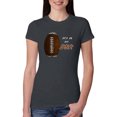 thumbnail image 1 of Wild Bobby, Football Fingerprint It's In My DNA, Sports, Women Slim Fit Junior Tee, Dark Grey, X-Large, 1 of 5