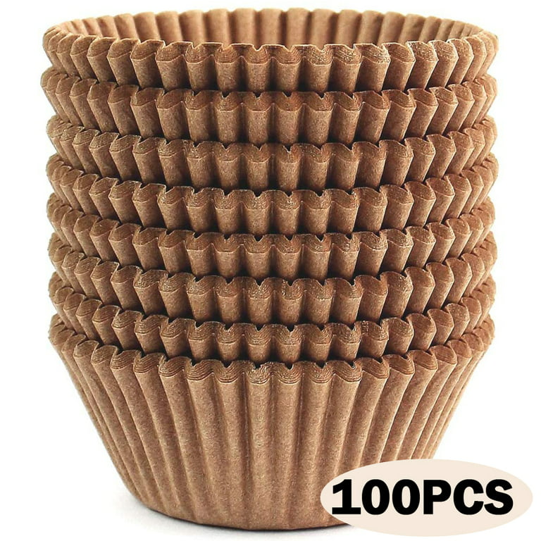 Cupcake Baking Cup Liner Jumbo size, Extra Thick, Unbleached Brown Disposable - New