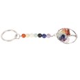 thumbnail image 3 of Fyearfly Llavero del árbol De La Vida, 7 Chakras Curativos De Cristal Sintético, Piedra Caída, Piedras Preciosas Naturales, Llavero De Coche, Llavero Curativo Reiki para Bolso, Mochila, 3 of 5