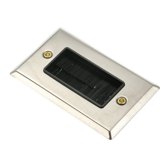 Uxcell Brush Wall Plate Decoration Wall Panel Single Gang 114mmx70mm Silver Tone