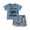 Blue, variant on SILVERCELL Toddler Western Baby Boy Clothes Short Sleeve Cow Print T-Shirt Tops Drawstring Shorts 2Pcs Summer Outfit 0-3 Years