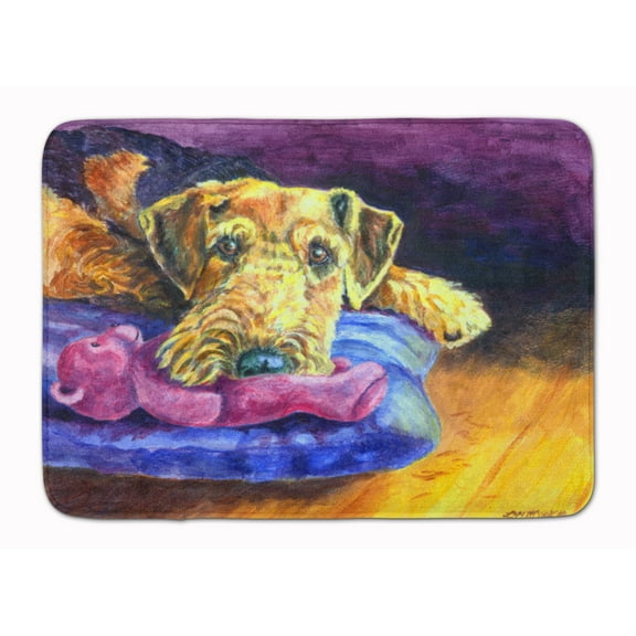 Carolines Treasures Airedale Terrier Teddy Bear Floor Mat, 19" x 27", Multicolor