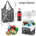 thumbnail image 3 of 5 Pack Foldable Shopping Bag,Halloween White Spider Web Pattern Reusable Grocery Bags with Pockets,Large Reusable Tote Bags with Handles Waterproof & Lightweight, 3 of 6